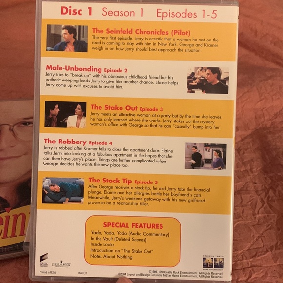 Seinfeld - complete season 1 & 2, opened but never used - Picture 3 of 6